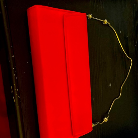 Menbur satin evening, handbag, red - Picture 1 of 3